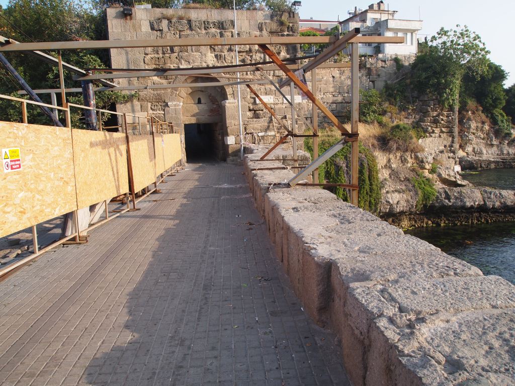 The Roman Bridge under renovation