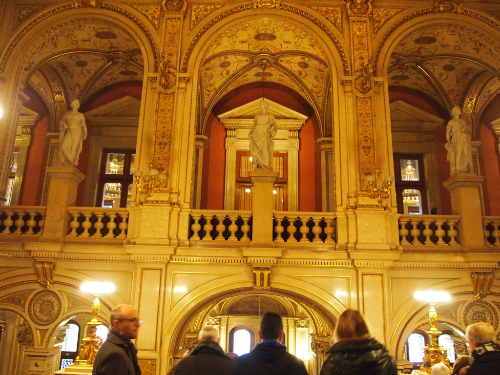 Going down the main staircase