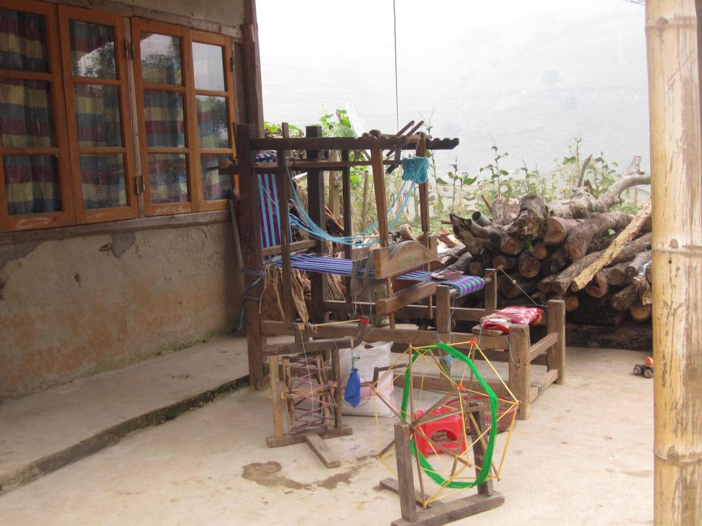 Weaving those beautiful scarves