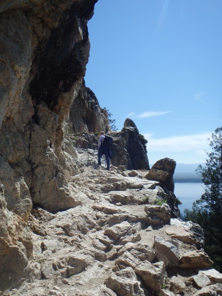 Rocky climb up to the point 