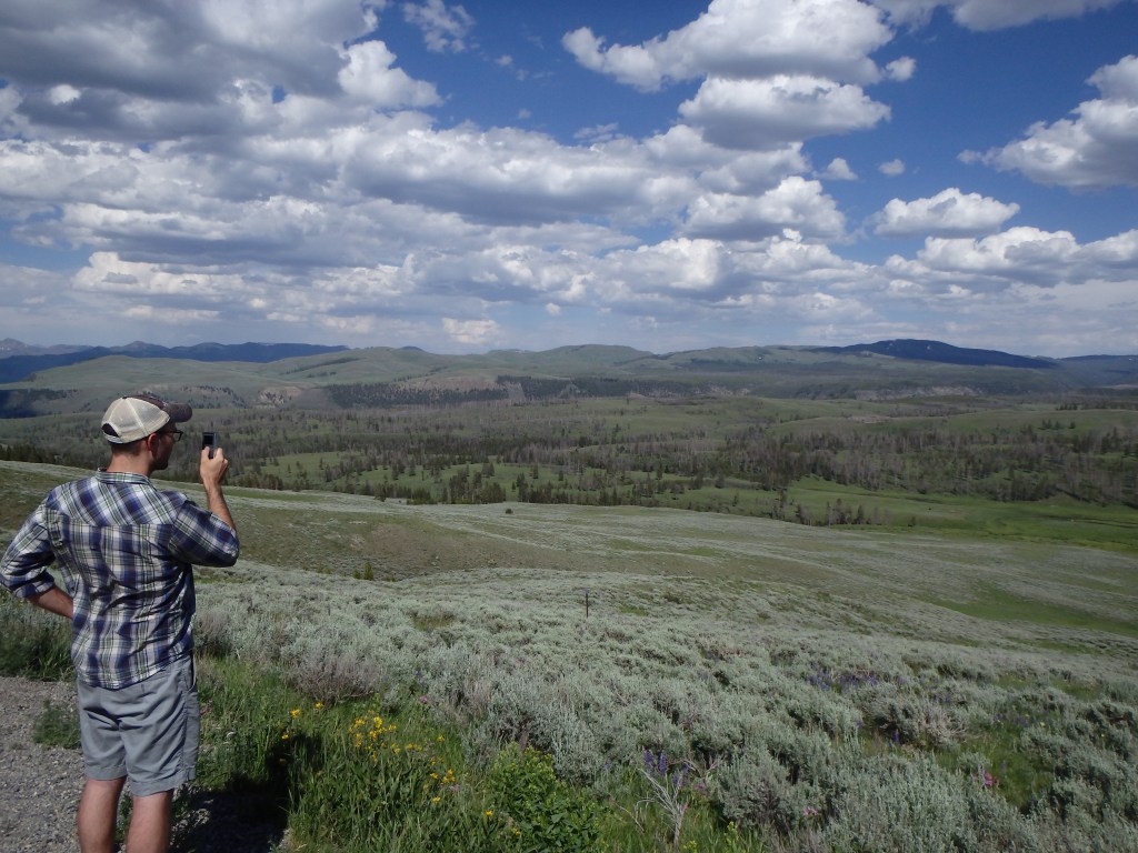 Zach surveying the land