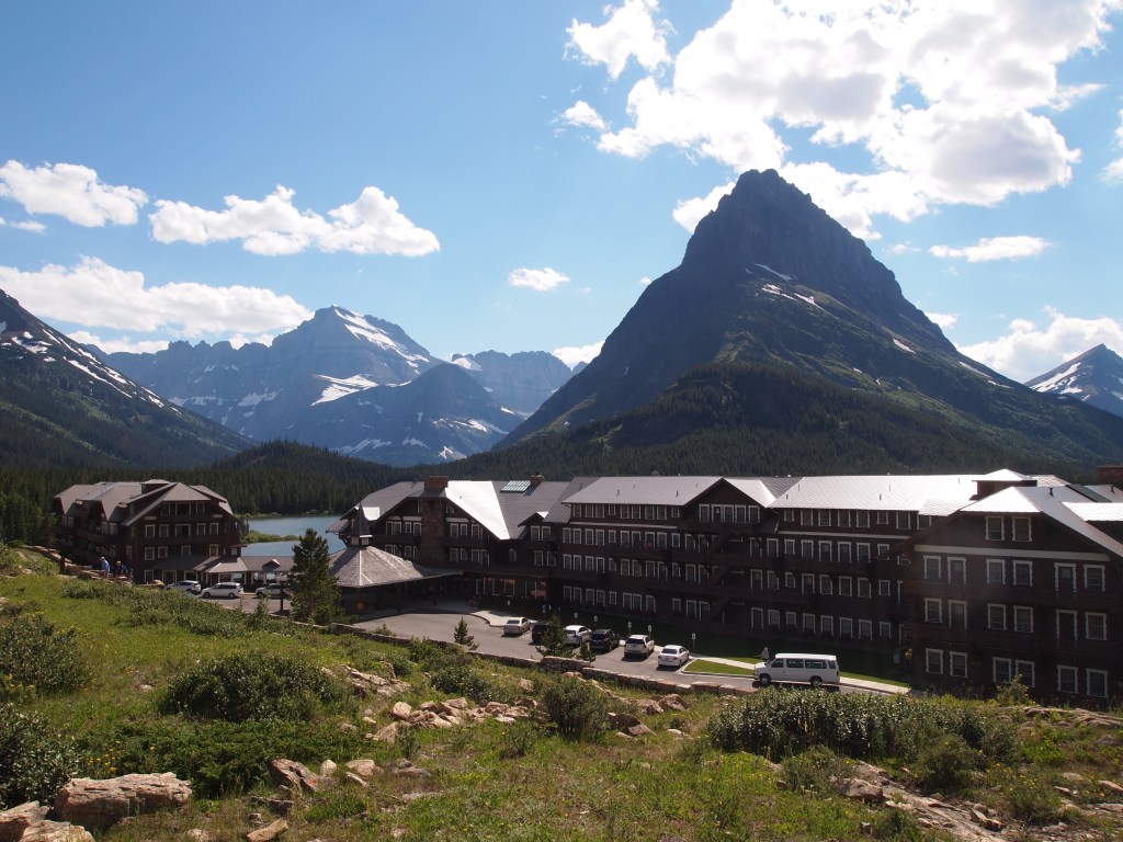 Many Glacier Hotel in a very picturesque setting