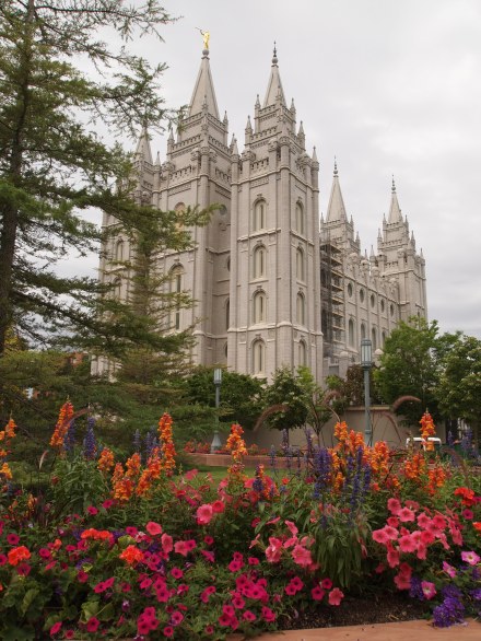 Beautiful landscaping around Temple Square