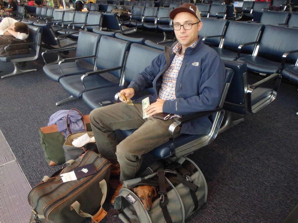 Waiting for our long flight to Tokyo - in Houston