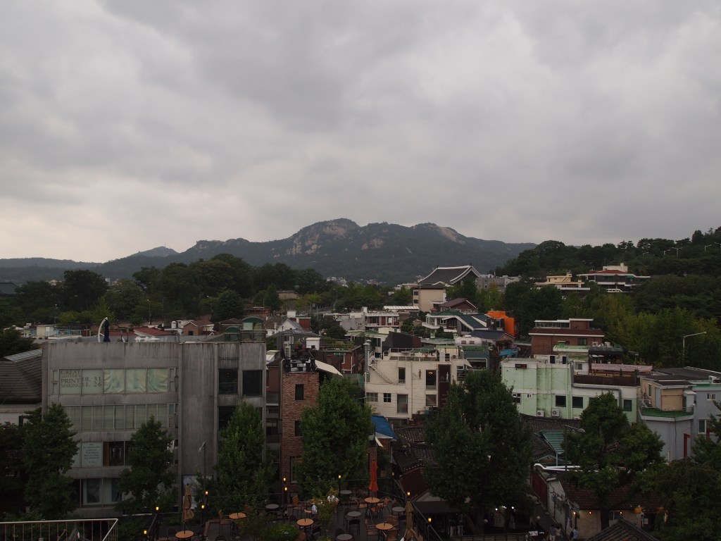 A nice view of the mountains around Seoul