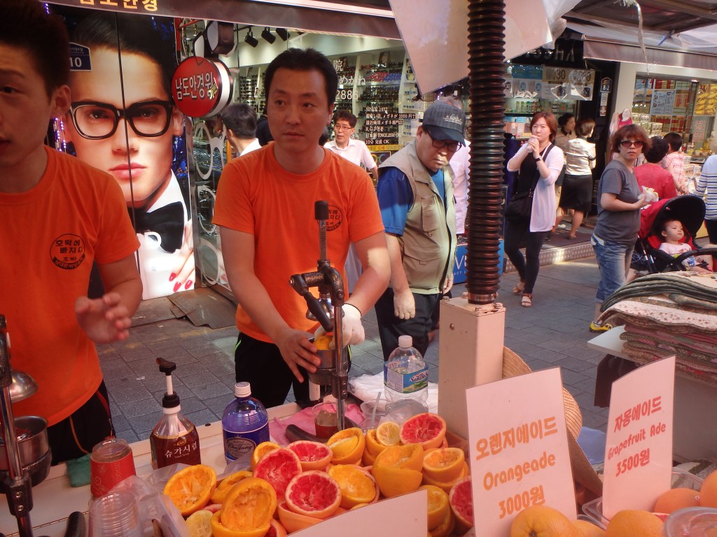 You could have orange, grapefruit, or lemon juice and then they add simple syrup and sparkling water