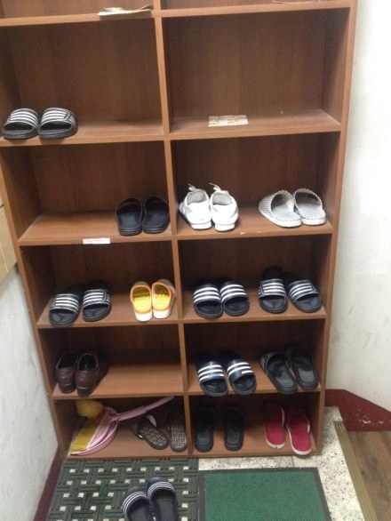 Shelf of shoes