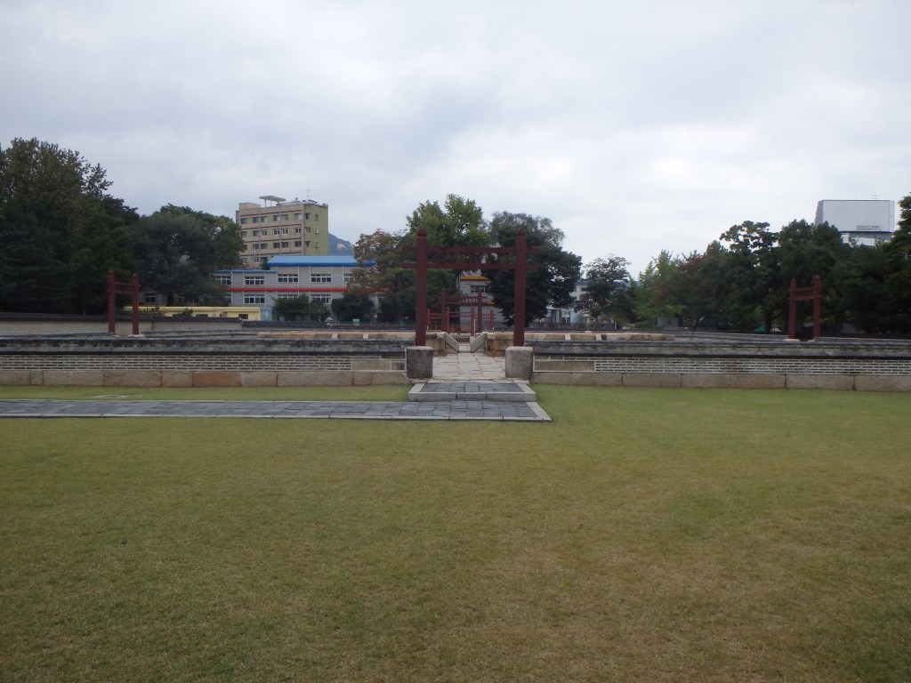 Inside another walled area are the altars, Sadan and Jikdan
