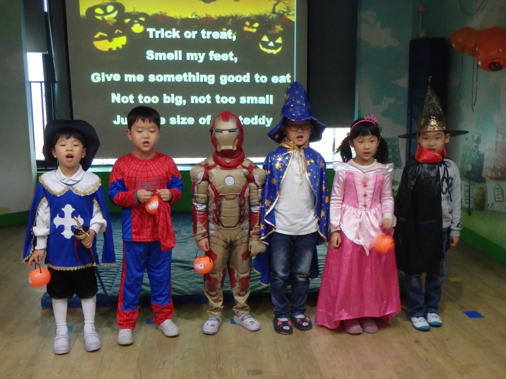 My class singing the Trick or Treat song 