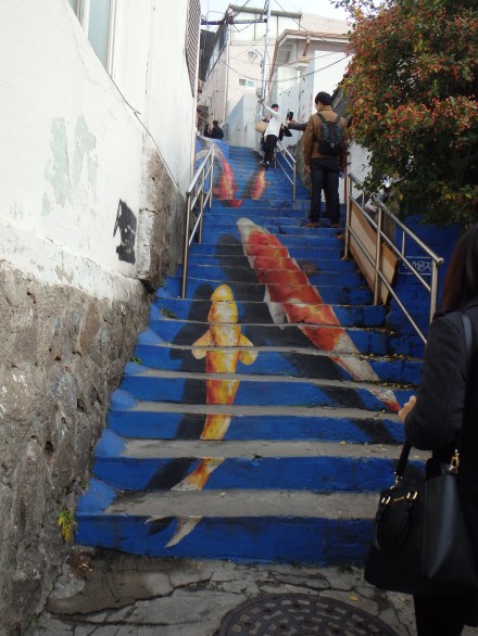This is one of the more popular attractions - koi staircase