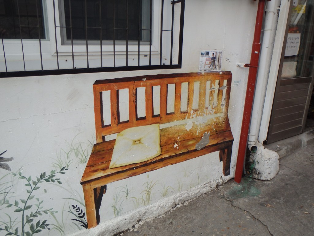 You can see the wear where people sit for their photos