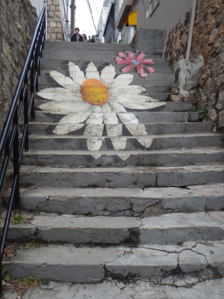 The daisy stairs - another popular photo op