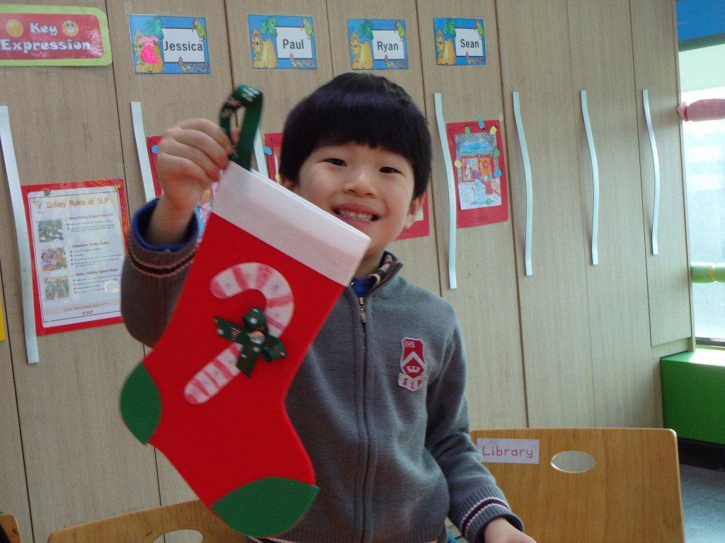 Jin with his stocking