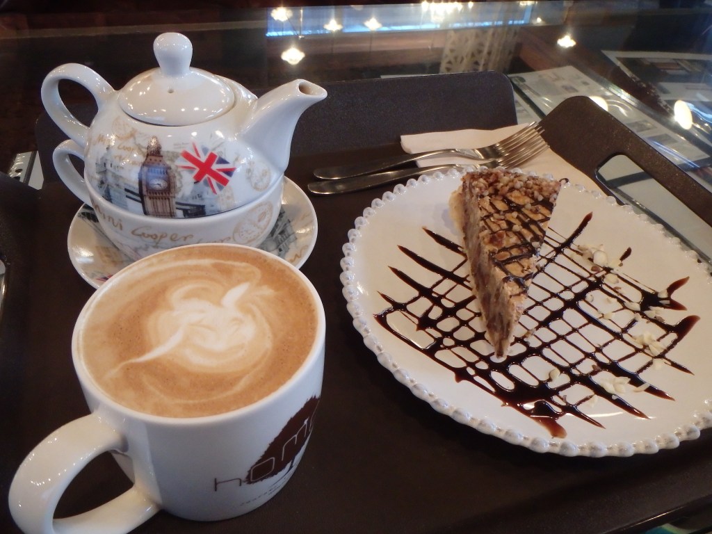 Tea, coffee, and Kentucky pie - bliss on a Sunday afternoon 