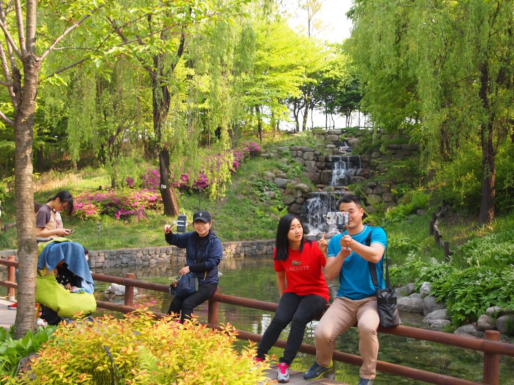 The selfie stick is an essential accessory here