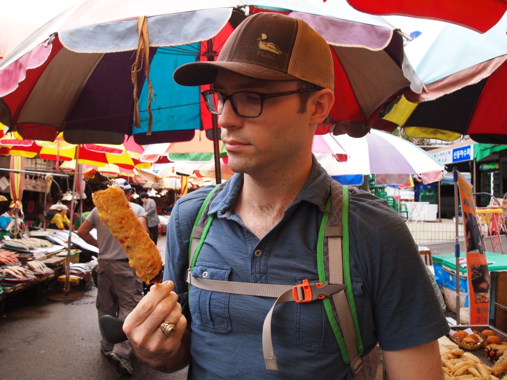 Zach got a little snack. It had seaweed, crab, fish and other stuff in it