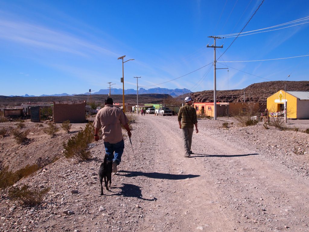 Strolling with our guide and his dog, Negro (black in Spanish)