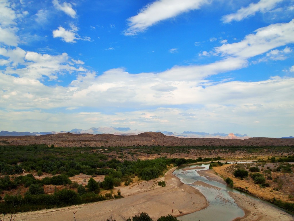 Clear and bright view looking north from inside Santa Elena Canyon 
