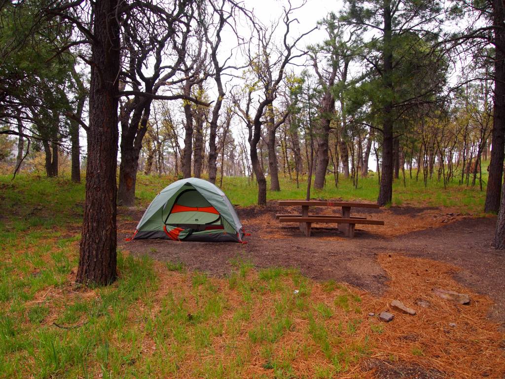 Slightly wet campsite