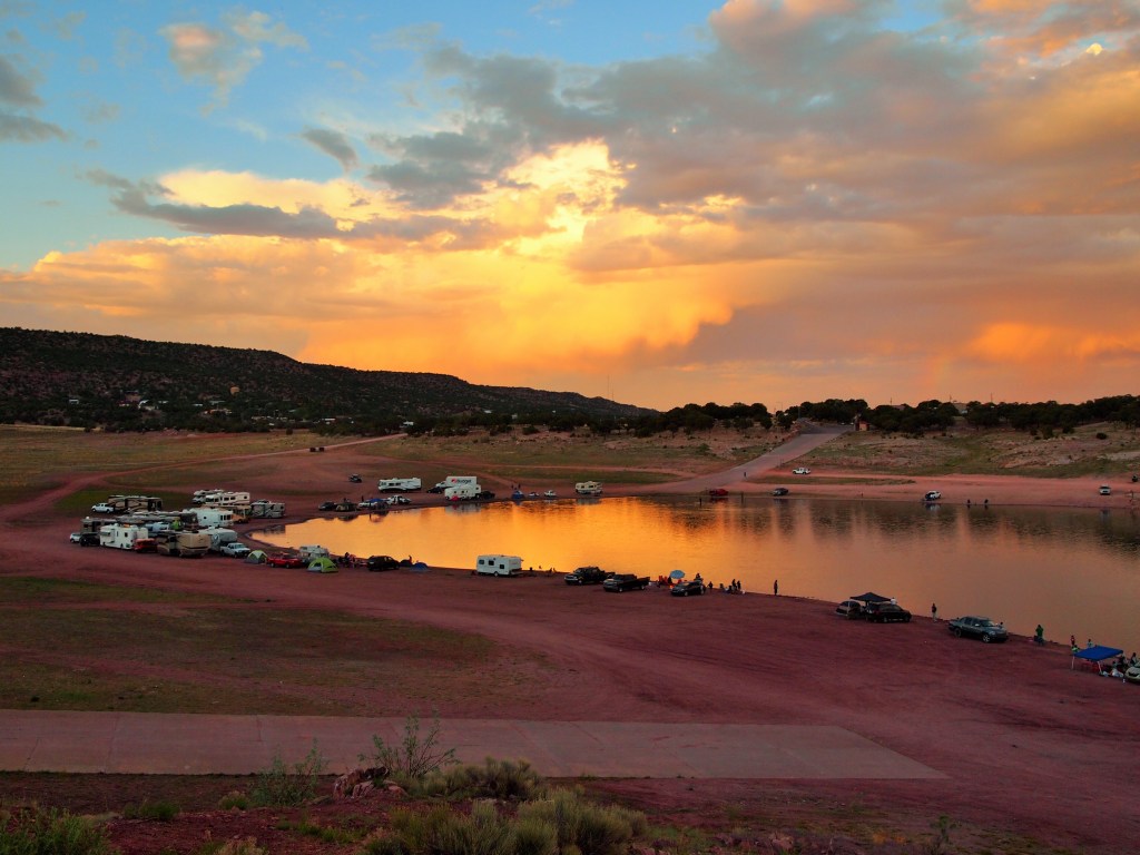 Primitive camping around the lake