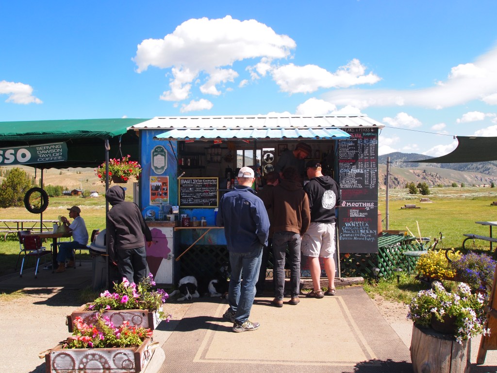 Getting bagels at Peaks and Perks