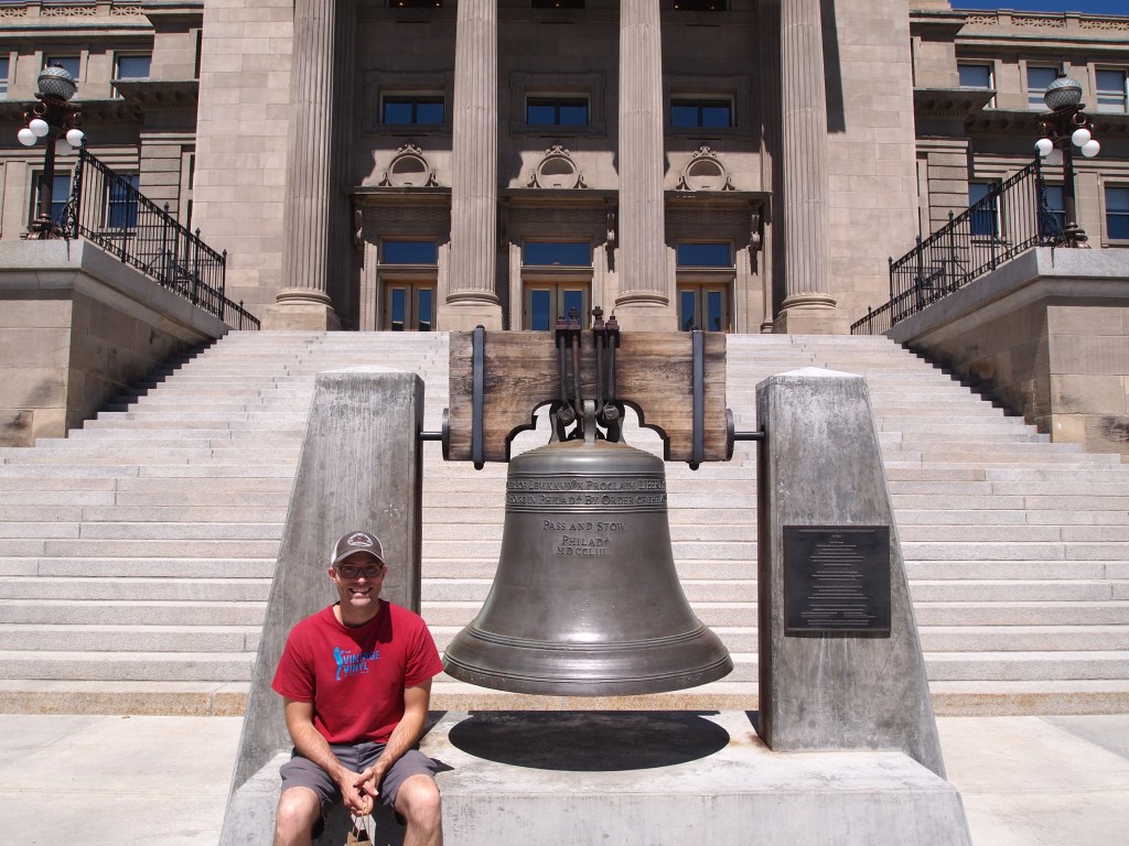 Zach with replica Liberty Bell 