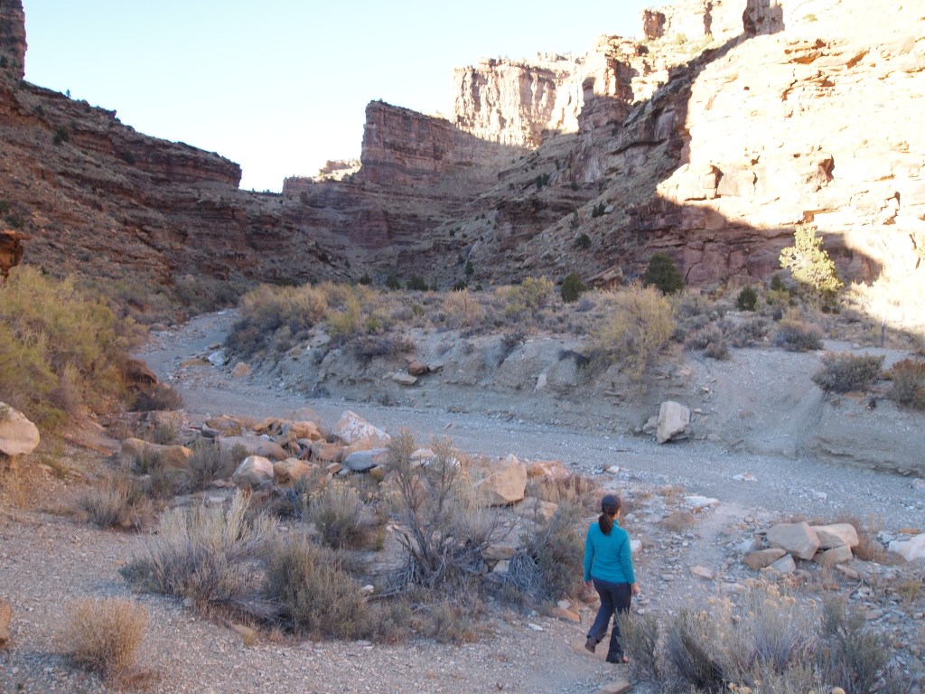 Crossing a dry creek-bed
