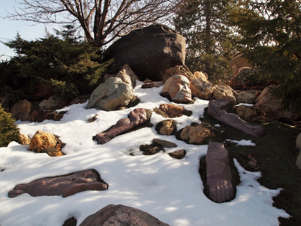 Nebuchadnezzar's Dream - this giant's body parts are meant to represent Daniel's interpretation of the King's dream; each part signifies a kingdom on earth that would rule until God's kingdom was established